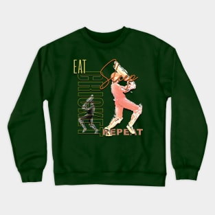 Eat sleep cricket repeat Crewneck Sweatshirt